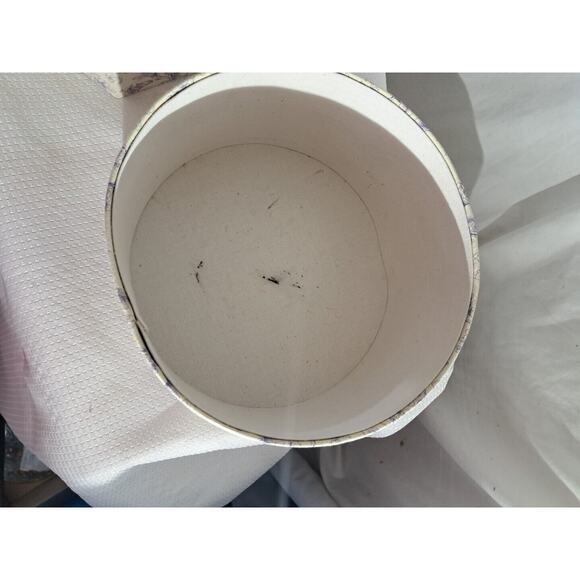 VTG Quilted Gift Box Set Sewing Trinket Box Quilted Floral Cream and Purple - Picture 8 of 12